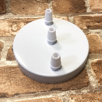 Нажмите для увеличения Потолочная пластина для светильника паук 3 выводов белый D120мм