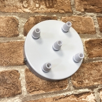 Нажмите для увеличения Потолочная пластина для светильника паук 5 выводов белый D120мм