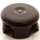 Нажмите для увеличения Ретро коробка монтажная фарфоровая коричневая 78мм Царский Стиль