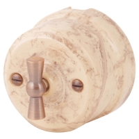 Нажмите для увеличения Ретро выключатель Lindas двухклавишный, Травертин светлый