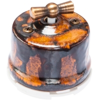 Нажмите для увеличения Выключатель одноклавишный (проходной) 2-х позиционный фарфоровый Salvador OP11EX, экзотик